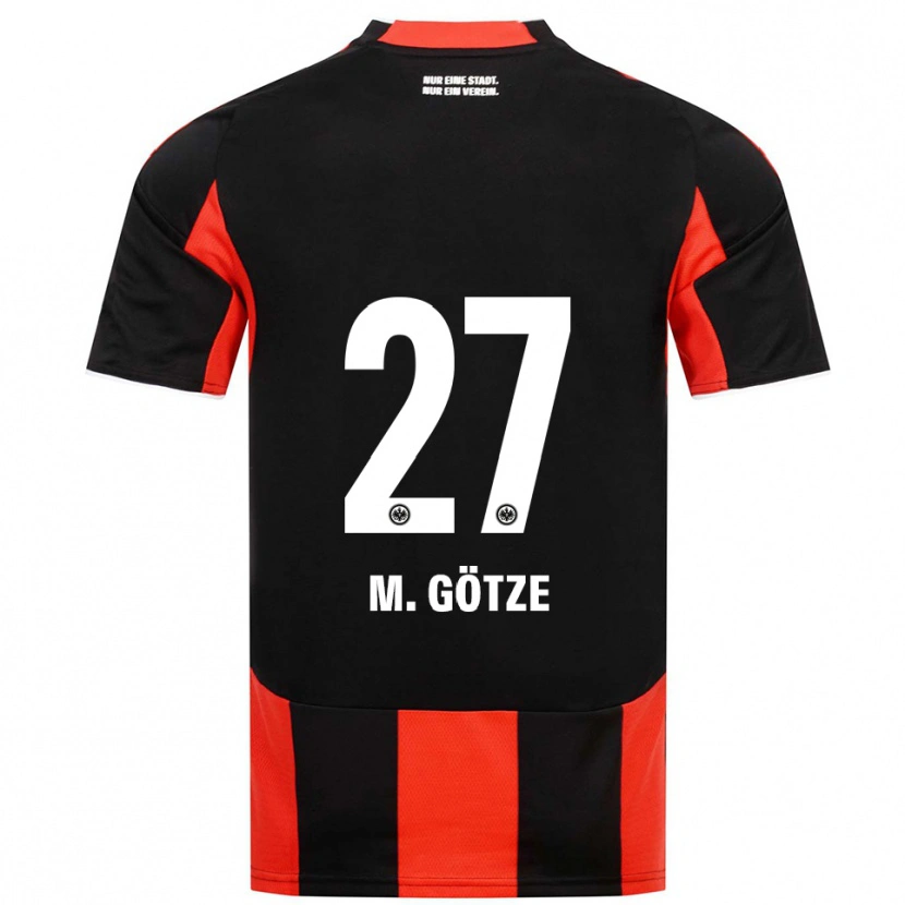 Danxen Pánské Mario Götze #27 Černá Červená Domů Hráčské Dresy 2025/26 Dres