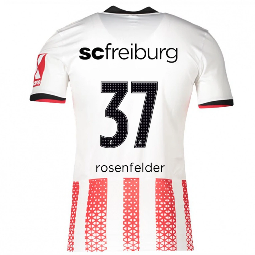 Danxen Pánské Max Rosenfelder #37 Bílá Červená Domů Hráčské Dresy 2025/26 Dres