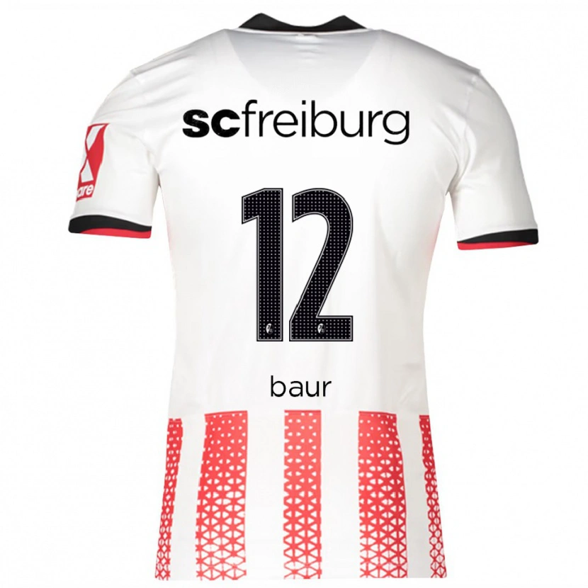 Danxen Pánské Kimi Baur #12 Bílá Červená Domů Hráčské Dresy 2025/26 Dres