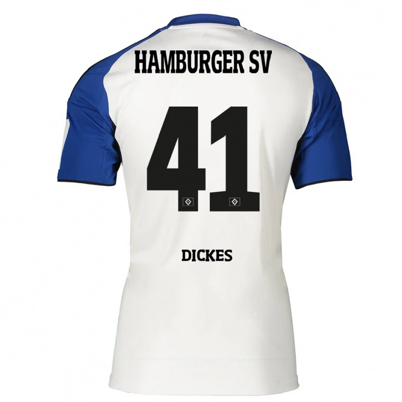 Danxen Pánské Fernando Dickes #41 Bílá Modrá Domů Hráčské Dresy 2025/26 Dres