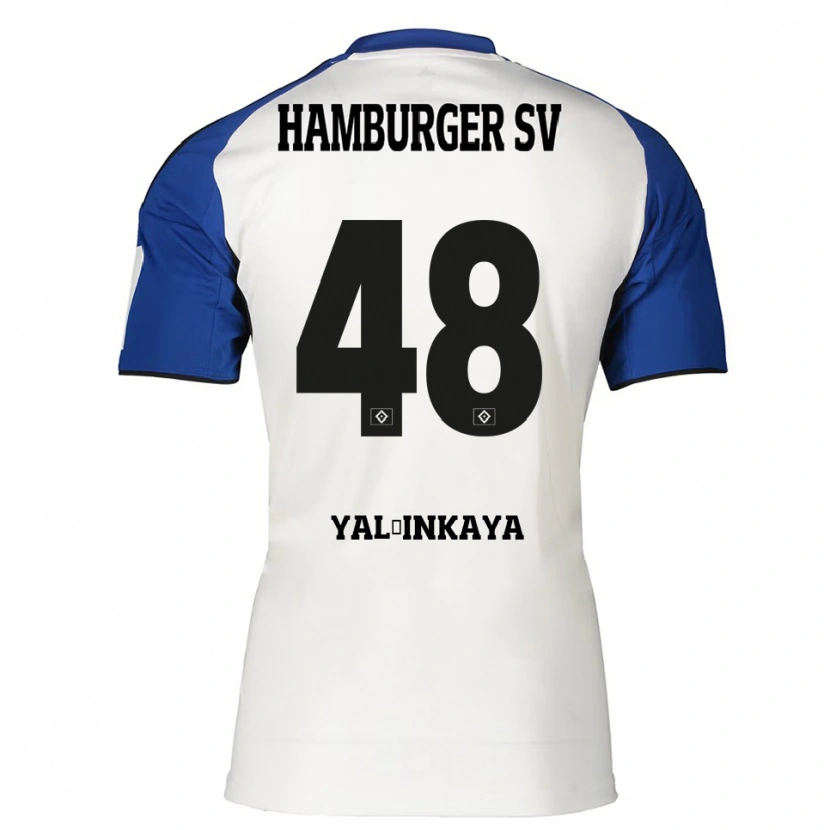 Danxen Pánské Bilal Yalcinkaya #48 Bílá Modrá Domů Hráčské Dresy 2025/26 Dres