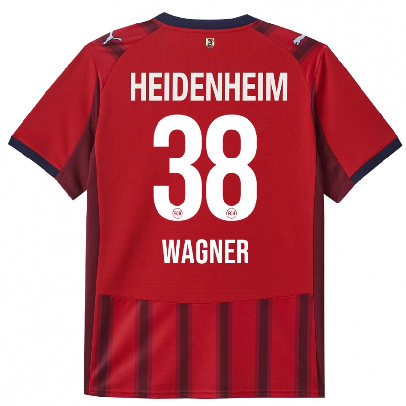 Danxen Pánské Yannik Wagner #38 Červená Námořnická Modř Domů Hráčské Dresy 2025/26 Dres