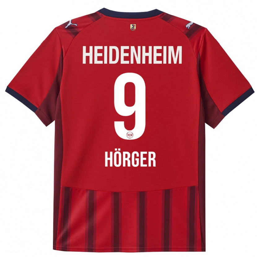 Danxen Pánské Verena Hörger #9 Červená Námořnická Modř Domů Hráčské Dresy 2025/26 Dres