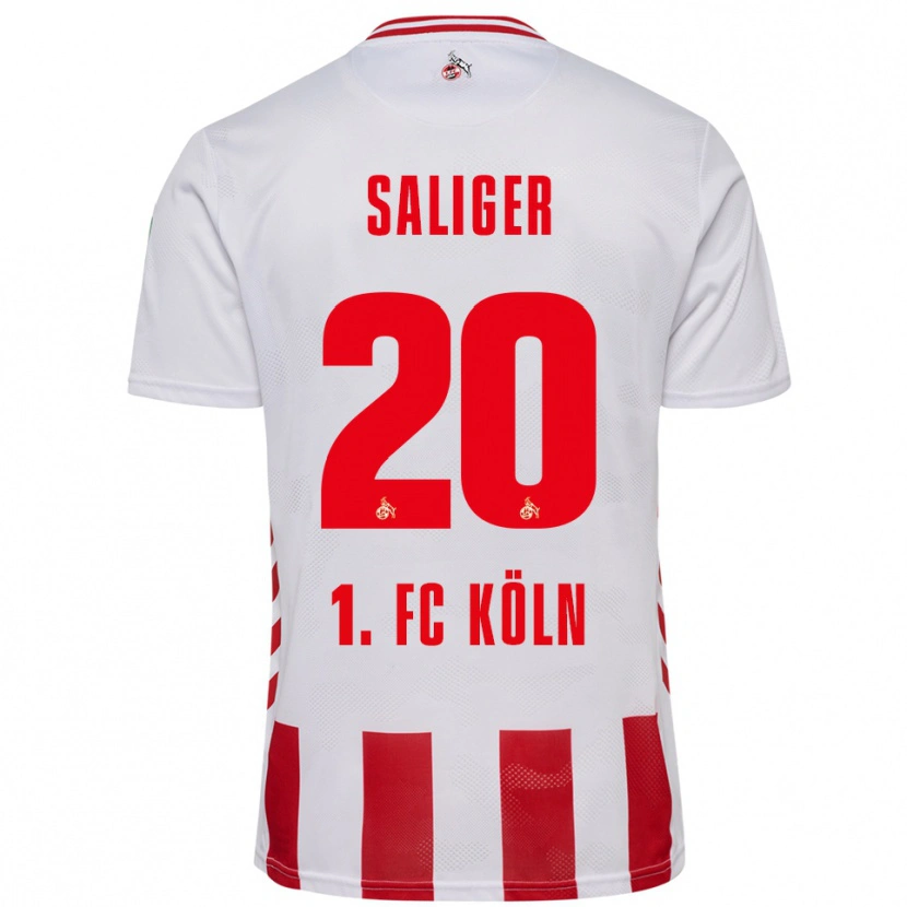 Danxen Pánské Jonas Saliger #20 Bílá Červená Domů Hráčské Dresy 2025/26 Dres