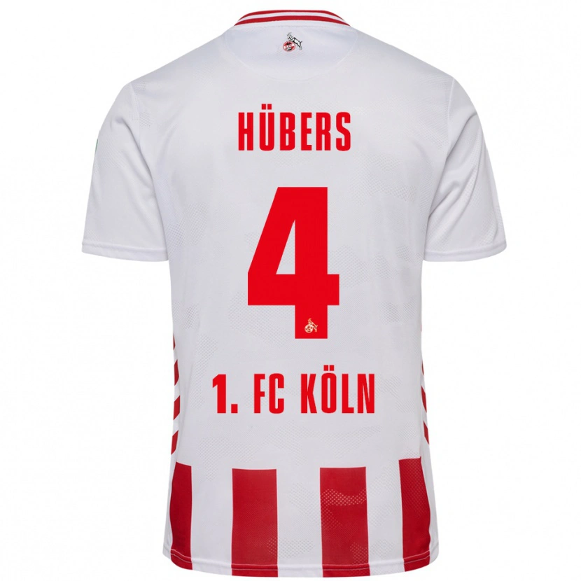 Danxen Pánské Timo Hübers #4 Bílá Červená Domů Hráčské Dresy 2025/26 Dres