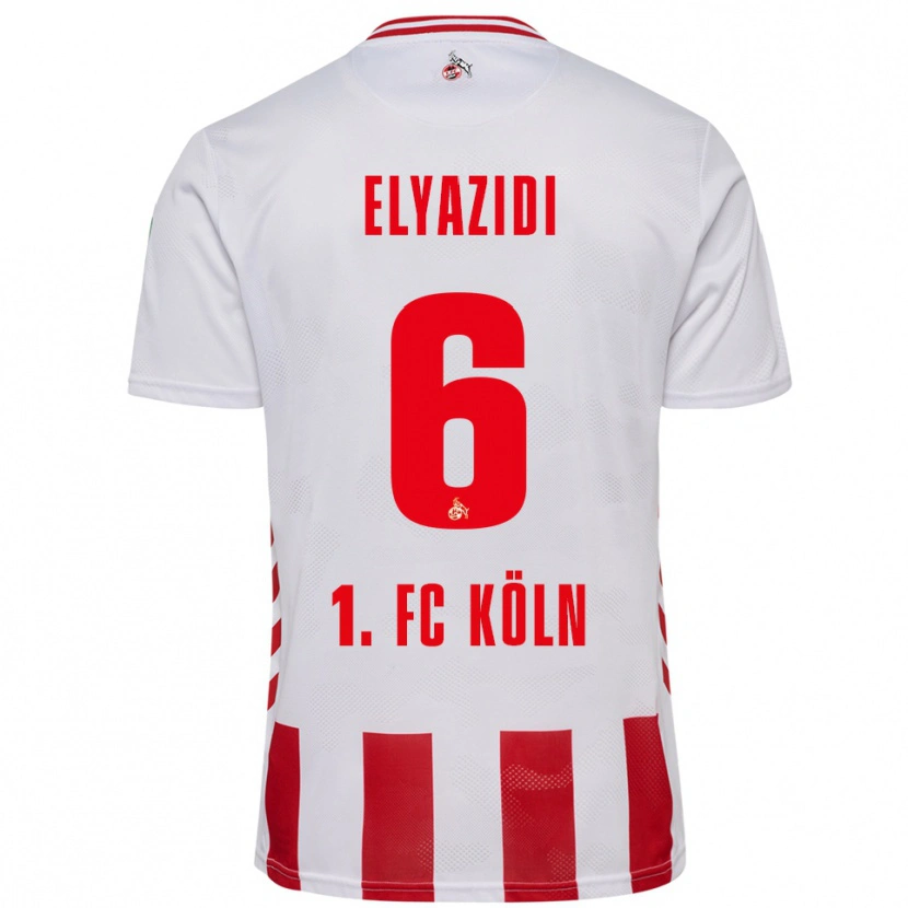 Danxen Pánské Ilias Elyazidi #6 Bílá Červená Domů Hráčské Dresy 2025/26 Dres