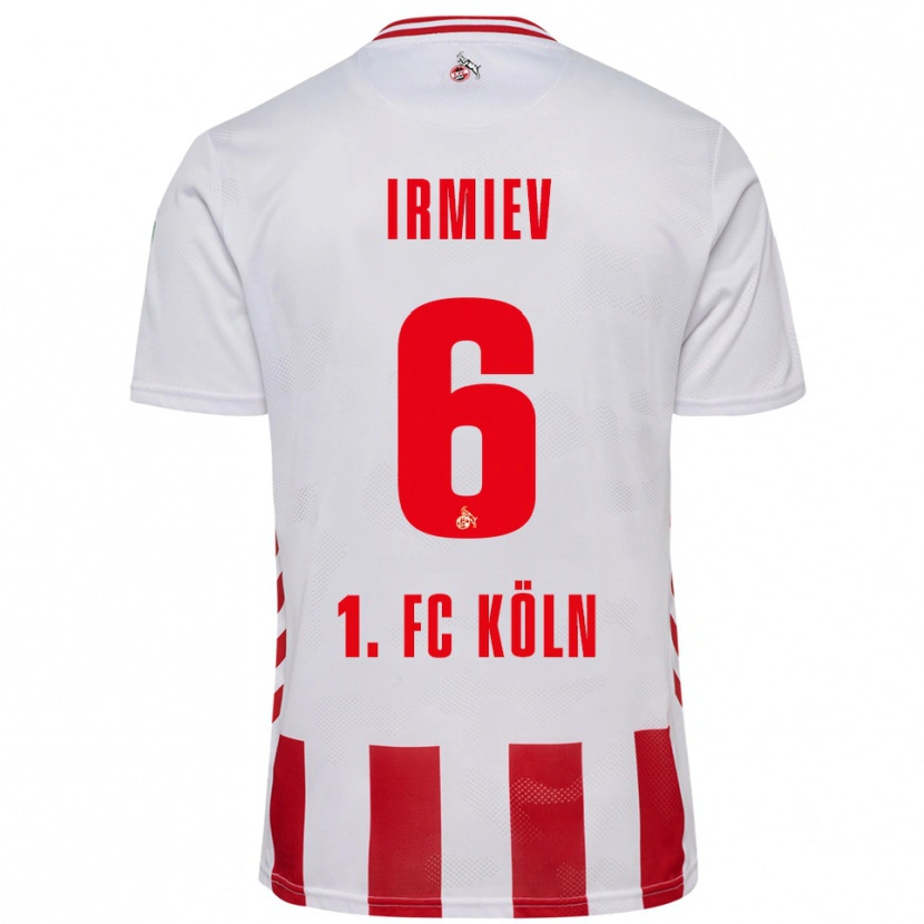 Danxen Pánské Kristiyan Irmiev #6 Bílá Červená Domů Hráčské Dresy 2025/26 Dres