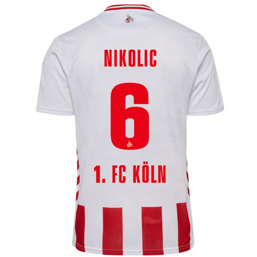 Danxen Pánské Milan Nikolic #6 Bílá Červená Domů Hráčské Dresy 2025/26 Dres