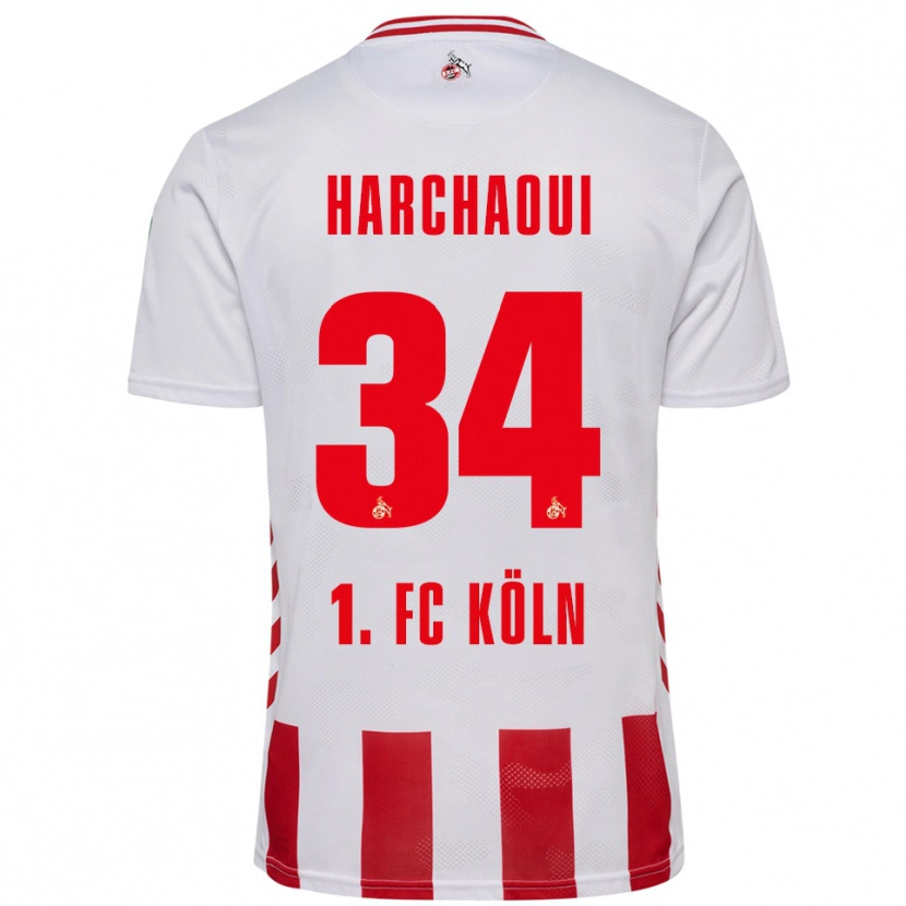 Danxen Pánské Fayssal Harchaoui #34 Bílá Červená Domů Hráčské Dresy 2025/26 Dres