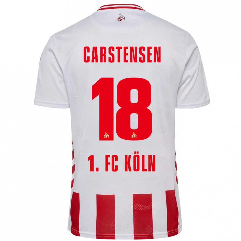Danxen Pánské Rasmus Carstensen #18 Bílá Červená Domů Hráčské Dresy 2025/26 Dres