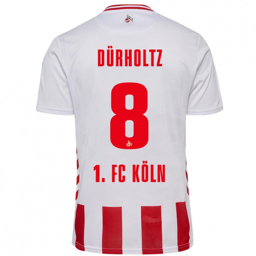 Danxen Pánské Luca Dürholtz #8 Bílá Červená Domů Hráčské Dresy 2025/26 Dres
