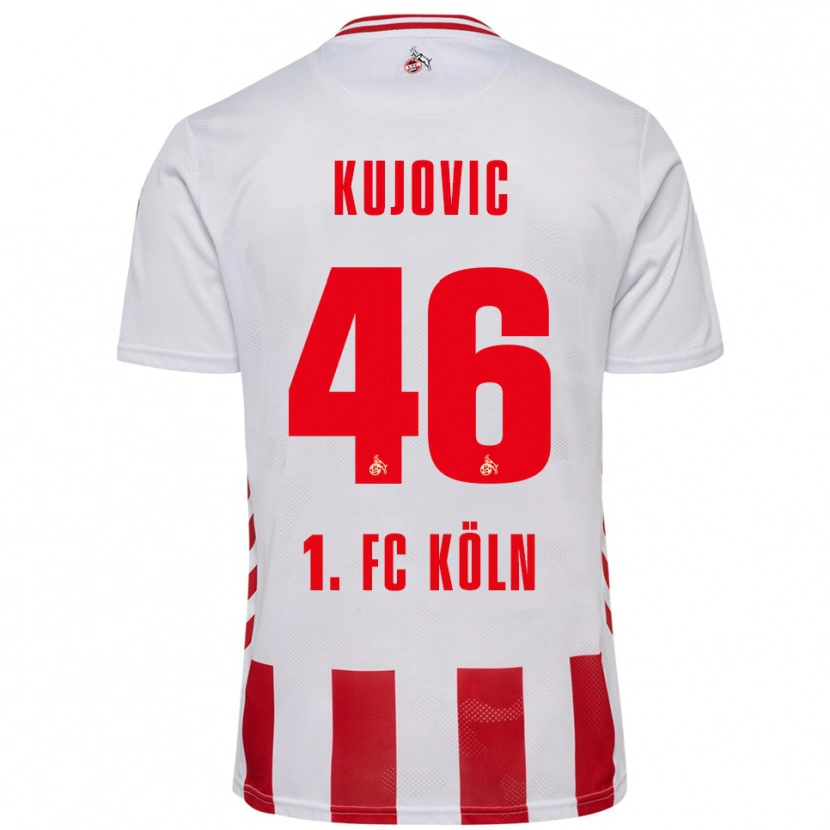 Danxen Pánské Emin Kujovic #46 Bílá Červená Domů Hráčské Dresy 2025/26 Dres