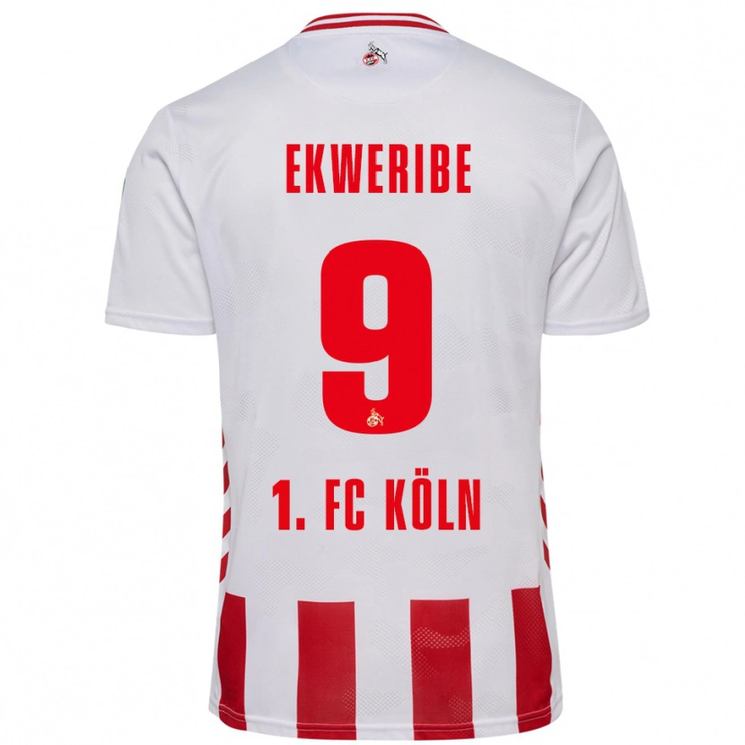 Danxen Pánské Kevin Ekweribe #9 Bílá Červená Domů Hráčské Dresy 2025/26 Dres