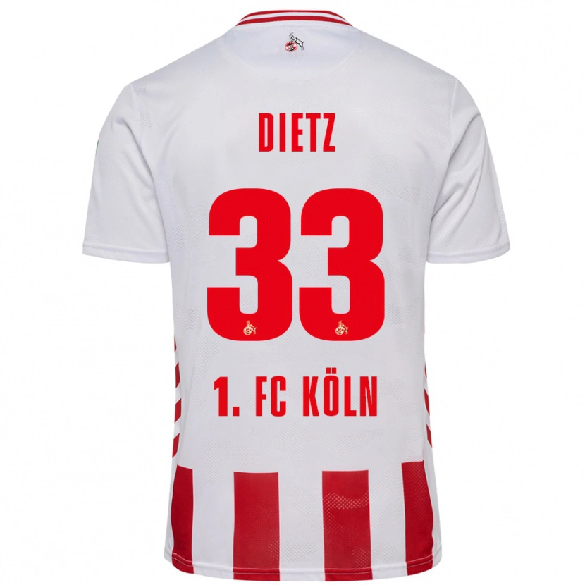 Danxen Pánské Florian Dietz #33 Bílá Červená Domů Hráčské Dresy 2025/26 Dres