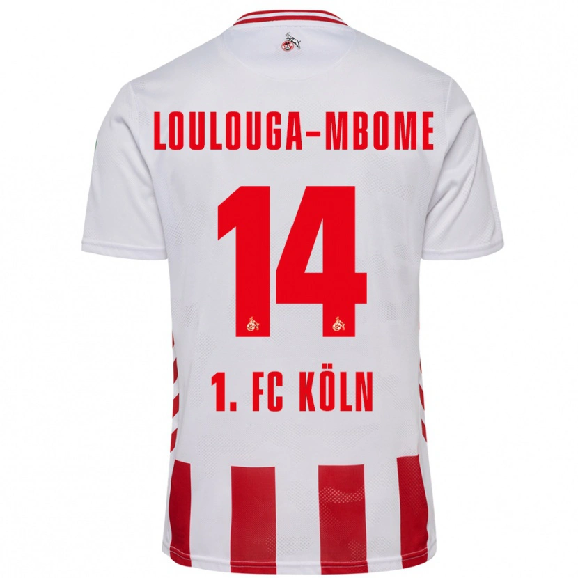 Danxen Pánské Pascal Loulouga-Mbome #14 Bílá Červená Domů Hráčské Dresy 2025/26 Dres