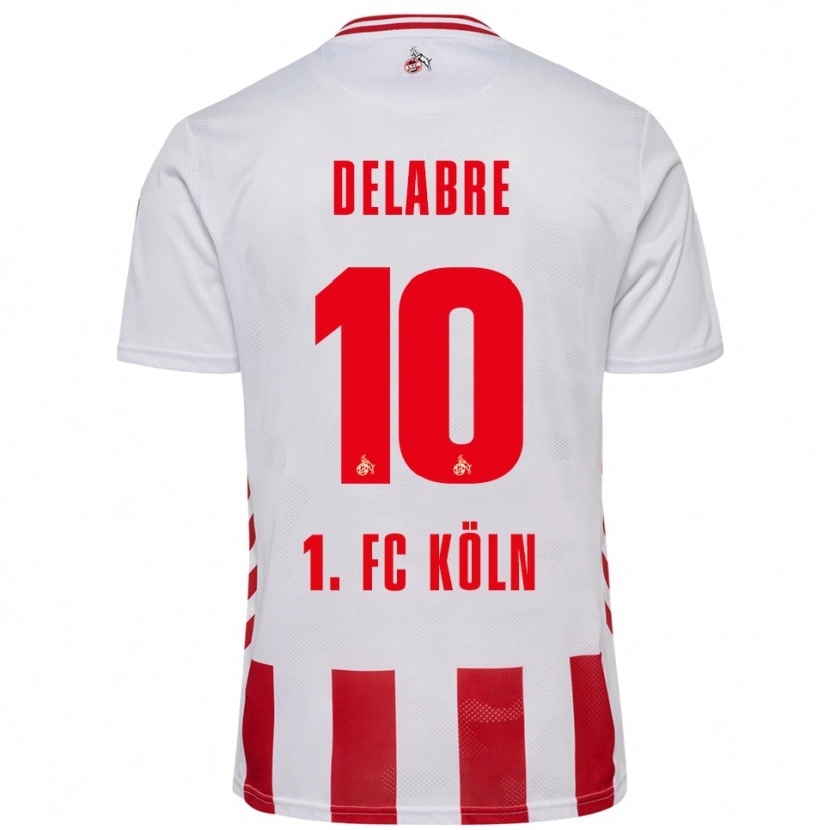 Danxen Pánské Amélie Delabre #10 Bílá Červená Domů Hráčské Dresy 2025/26 Dres