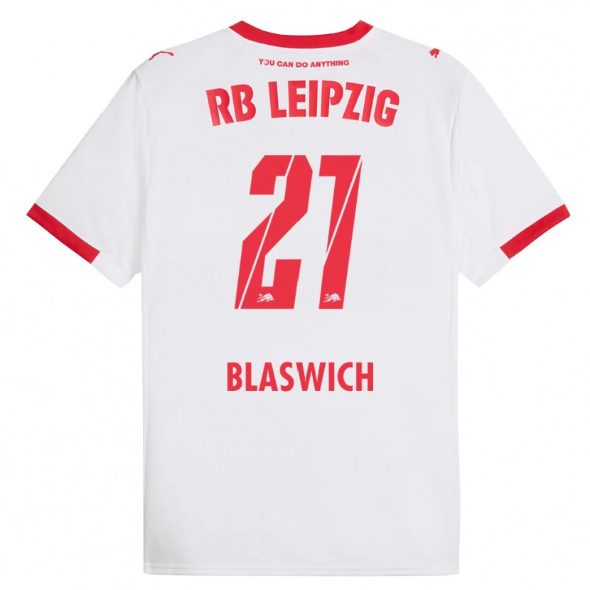 Danxen Pánské Janis Blaswich #21 Bílá Červená Domů Hráčské Dresy 2025/26 Dres