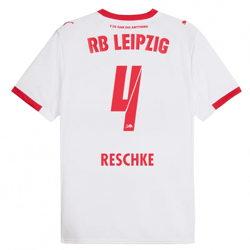 Danxen Pánské Gianluca Reschke #4 Bílá Červená Domů Hráčské Dresy 2025/26 Dres