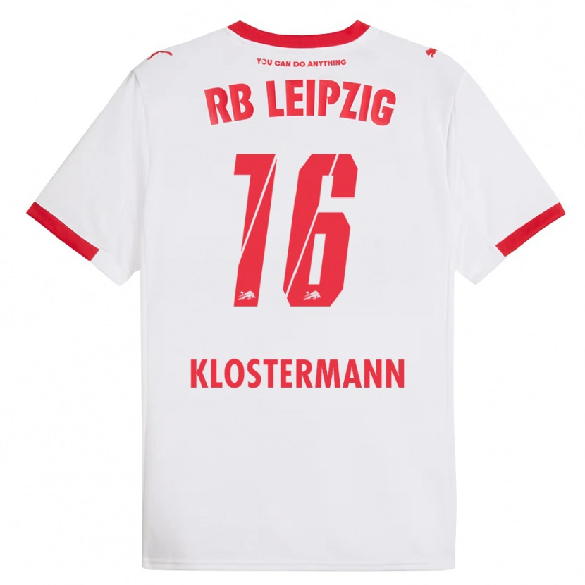 Danxen Pánské Lukas Klostermann #16 Bílá Červená Domů Hráčské Dresy 2025/26 Dres