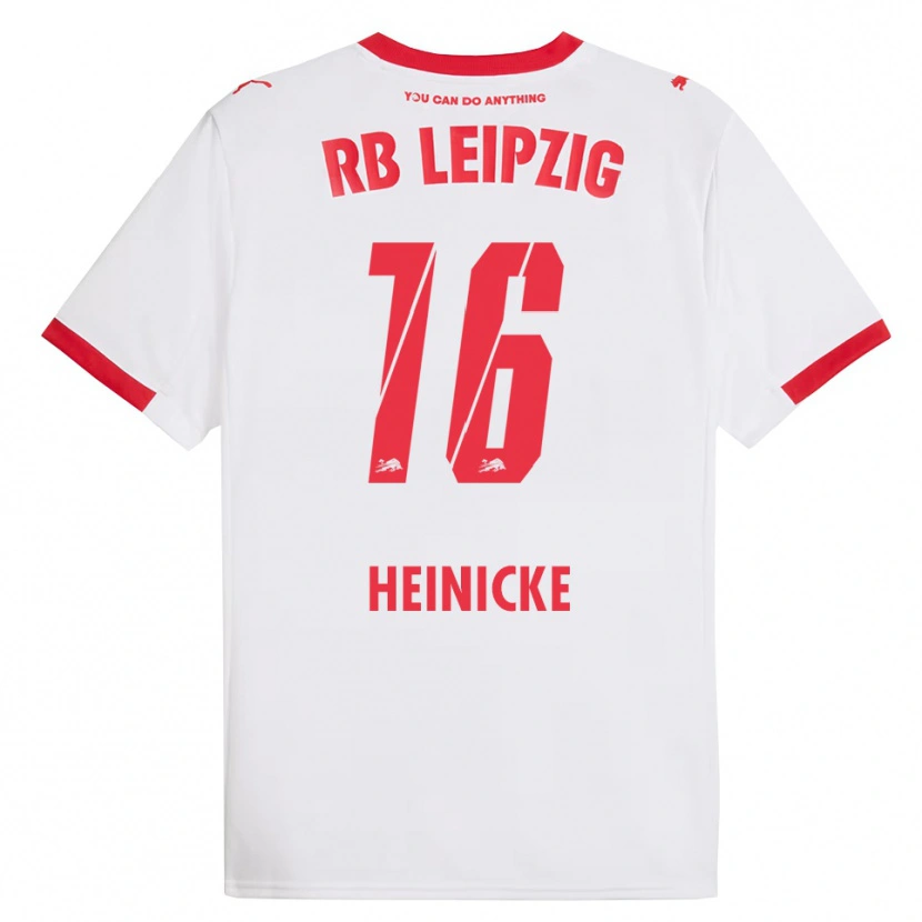 Danxen Pánské Niklas Heinicke #16 Bílá Červená Domů Hráčské Dresy 2025/26 Dres