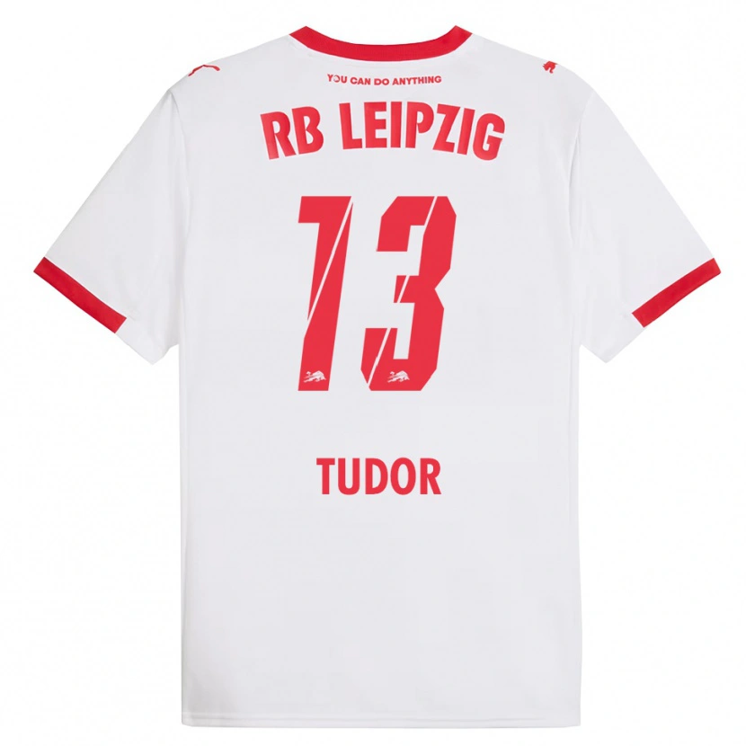 Danxen Pánské Aaron Tudor #13 Bílá Červená Domů Hráčské Dresy 2025/26 Dres