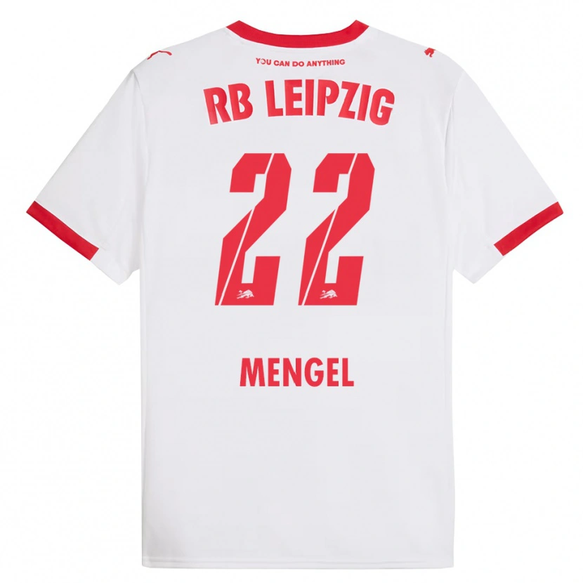 Danxen Pánské Luca Mengel #22 Bílá Červená Domů Hráčské Dresy 2025/26 Dres