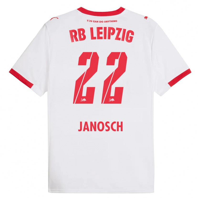 Danxen Pánské Luca Janosch #22 Bílá Červená Domů Hráčské Dresy 2025/26 Dres