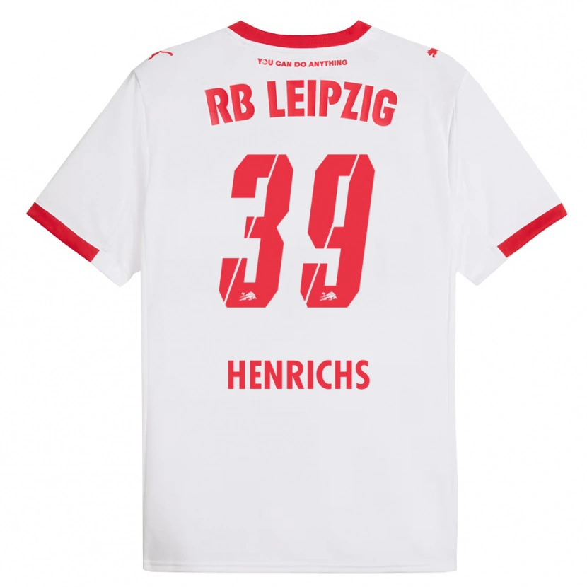 Danxen Pánské Benjamin Henrichs #39 Bílá Červená Domů Hráčské Dresy 2025/26 Dres