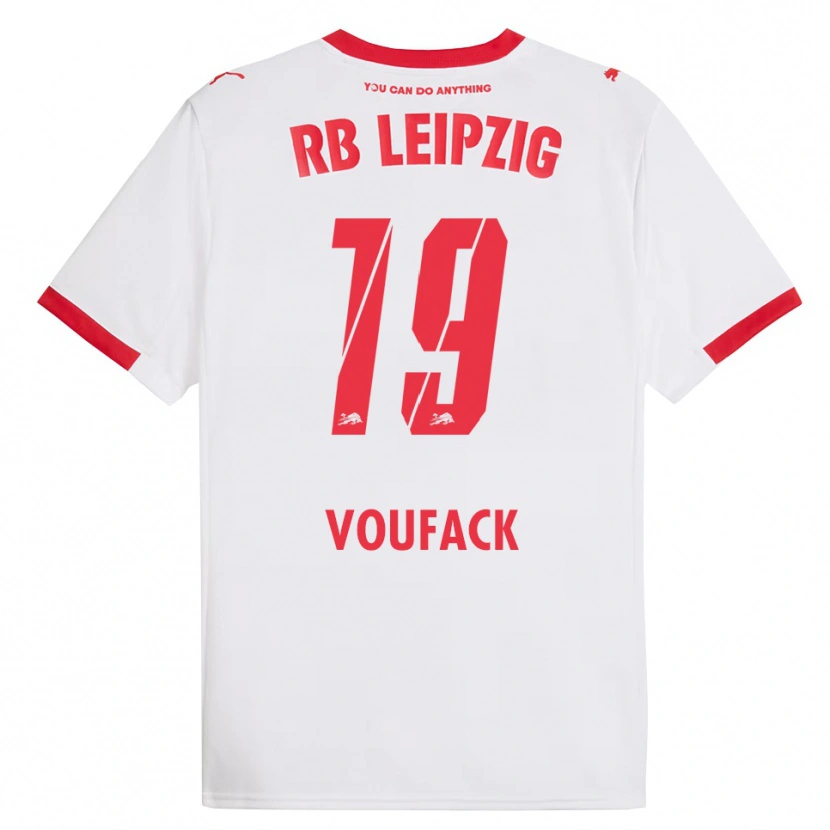 Danxen Pánské Lionel Voufack #19 Bílá Červená Domů Hráčské Dresy 2025/26 Dres