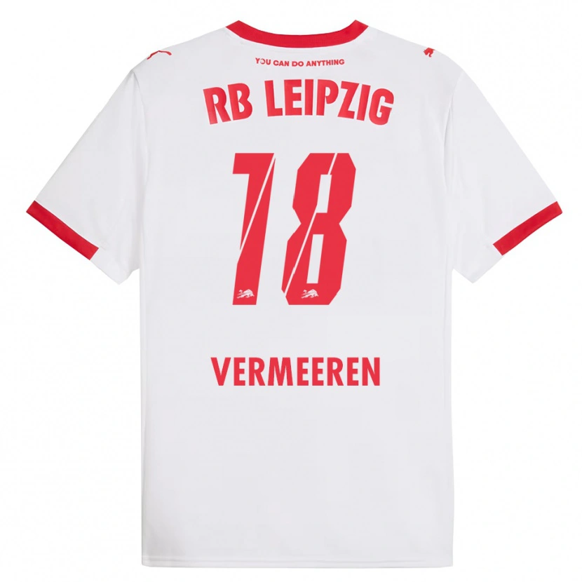 Danxen Pánské Arthur Vermeeren #18 Bílá Červená Domů Hráčské Dresy 2025/26 Dres