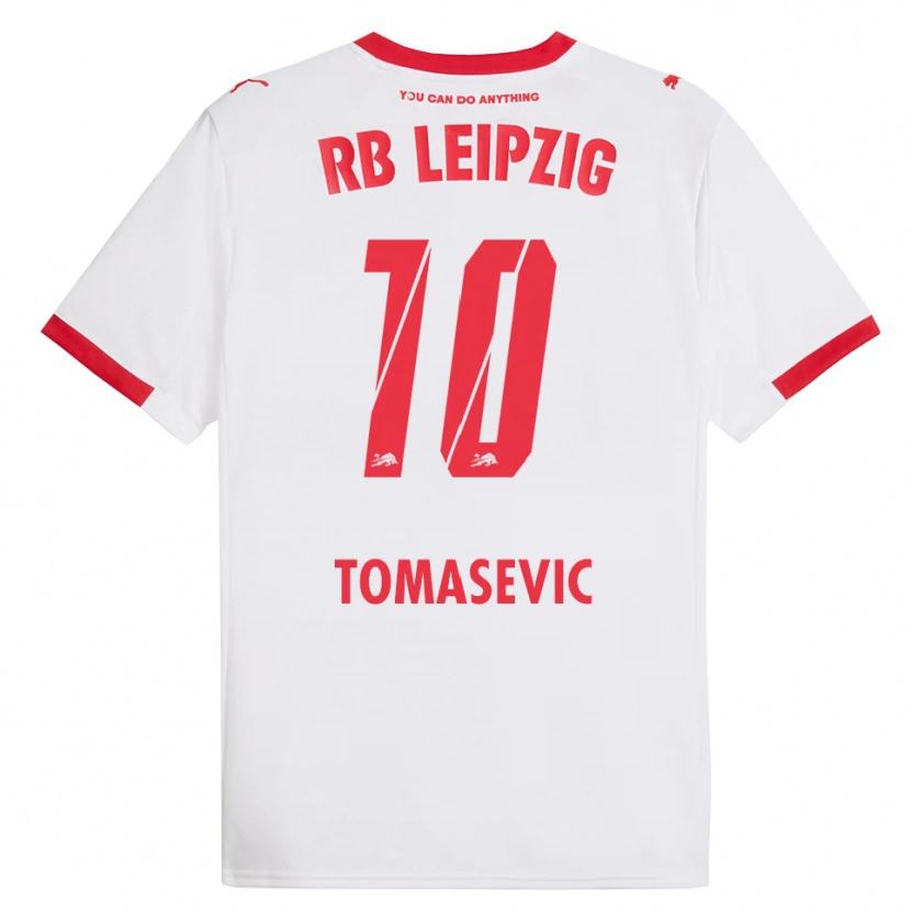 Danxen Pánské Niko Tomasevic #10 Bílá Červená Domů Hráčské Dresy 2025/26 Dres