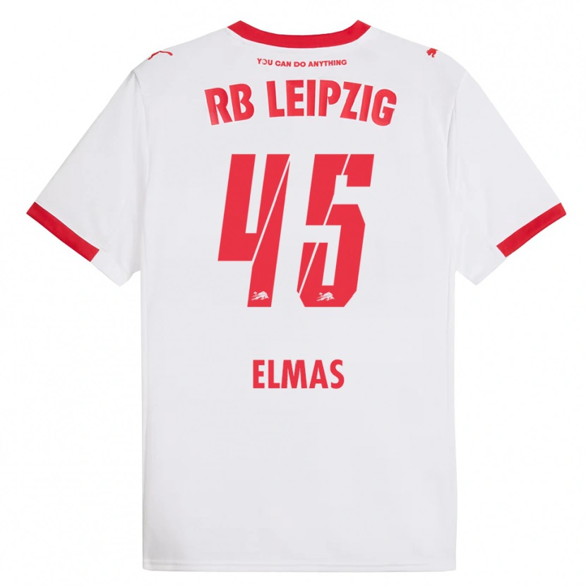 Danxen Pánské Eljif Elmas #45 Bílá Červená Domů Hráčské Dresy 2025/26 Dres