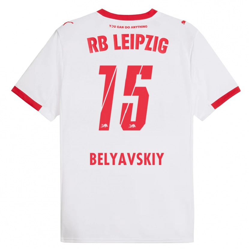 Danxen Pánské David Belyavskiy #15 Bílá Červená Domů Hráčské Dresy 2025/26 Dres