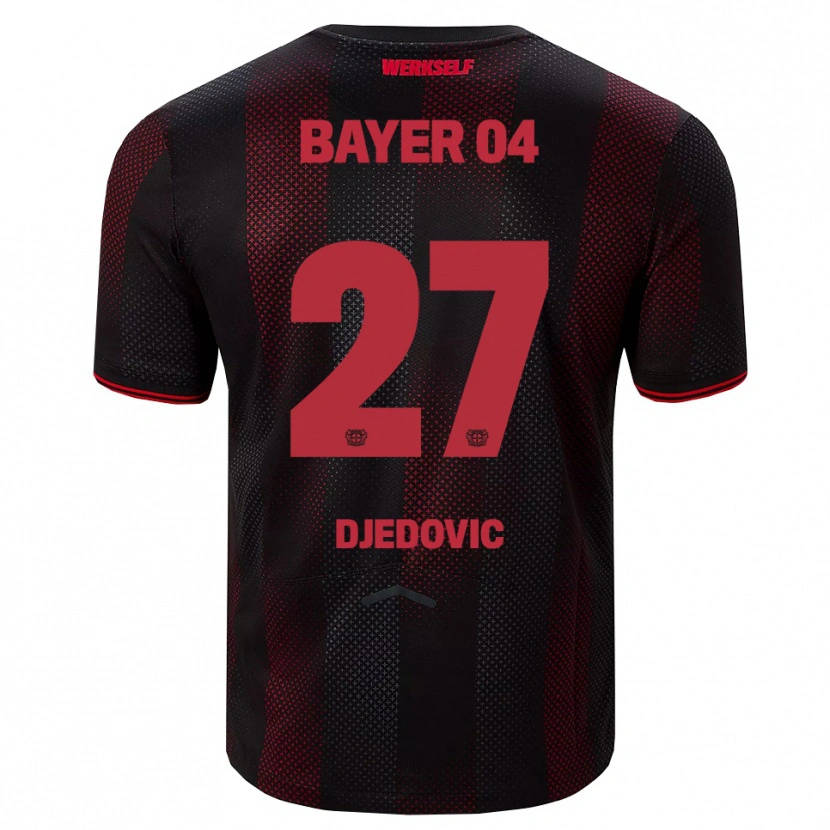 Danxen Pánské Seldin Djedovic #27 Černá Červená Domů Hráčské Dresy 2025/26 Dres