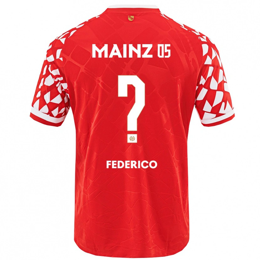 Danxen Pánské Lorenzo Federico #0 Červená Bílá Domů Hráčské Dresy 2025/26 Dres