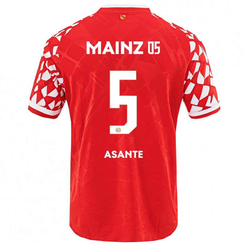 Danxen Pánské Marvin Asante #5 Červená Bílá Domů Hráčské Dresy 2025/26 Dres