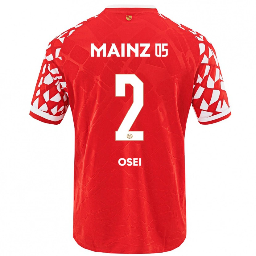 Danxen Pánské David Osei #2 Červená Bílá Domů Hráčské Dresy 2025/26 Dres