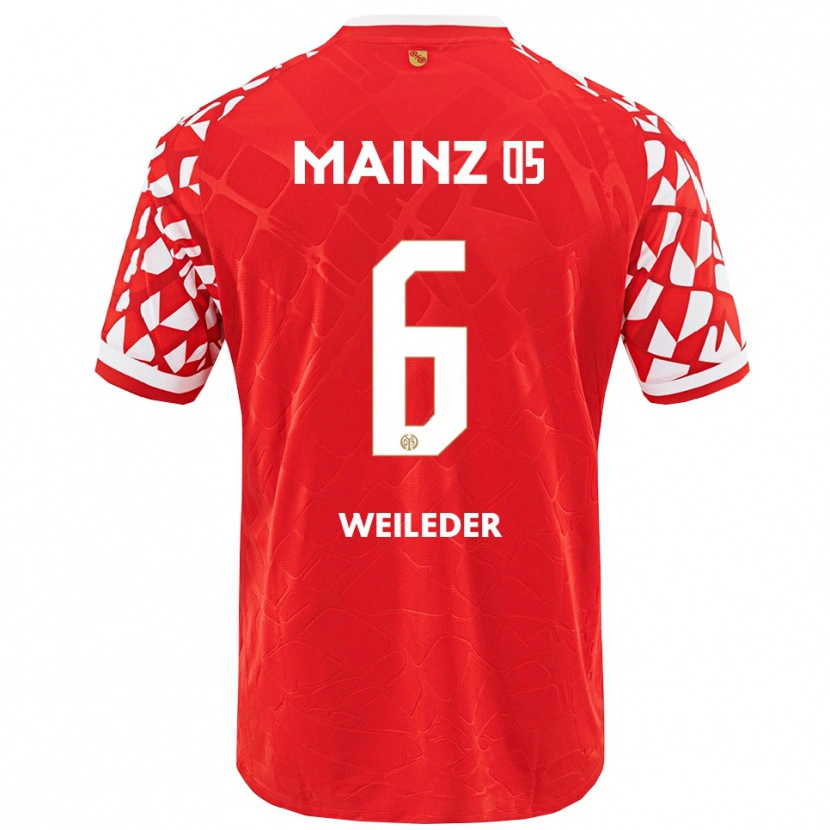 Danxen Pánské Tobias Weileder #6 Červená Bílá Domů Hráčské Dresy 2025/26 Dres