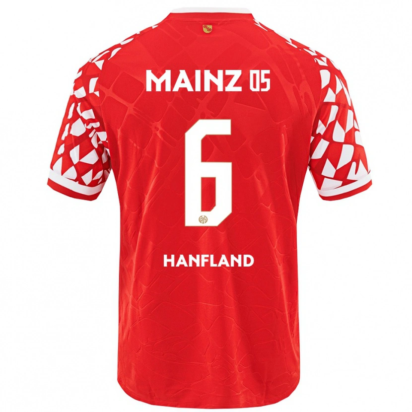 Danxen Pánské Paul Hanfland #6 Červená Bílá Domů Hráčské Dresy 2025/26 Dres