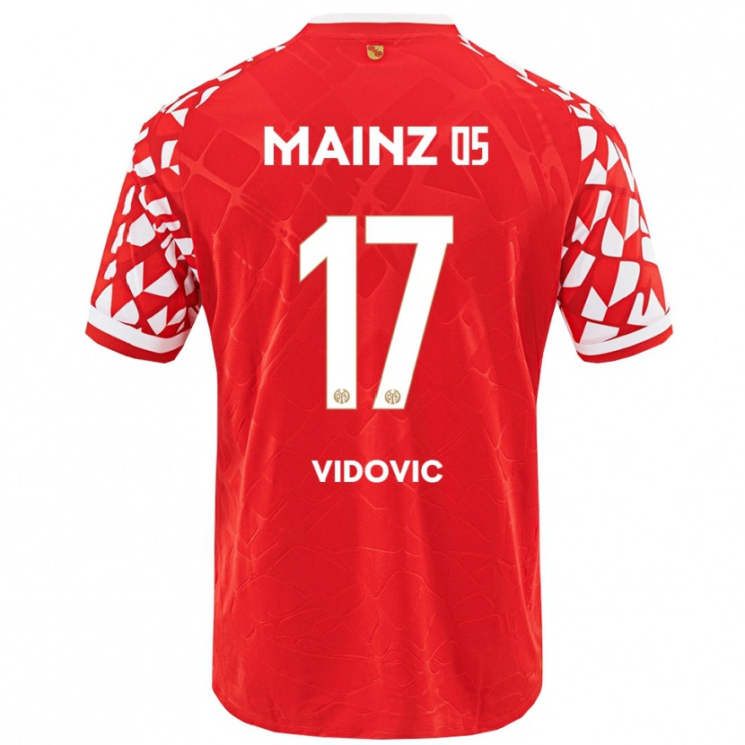 Danxen Pánské Gabriel Vidovic #17 Červená Bílá Domů Hráčské Dresy 2025/26 Dres