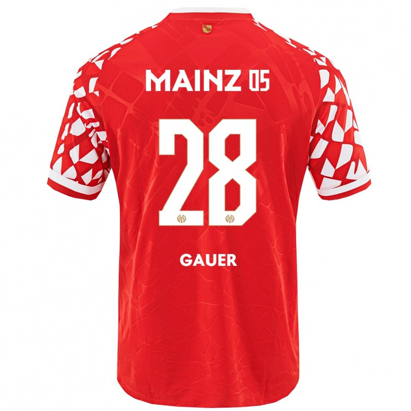 Danxen Pánské Luke Gauer #28 Červená Bílá Domů Hráčské Dresy 2025/26 Dres