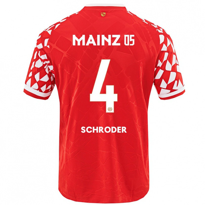 Danxen Pánské Lara Schröder #4 Červená Bílá Domů Hráčské Dresy 2025/26 Dres