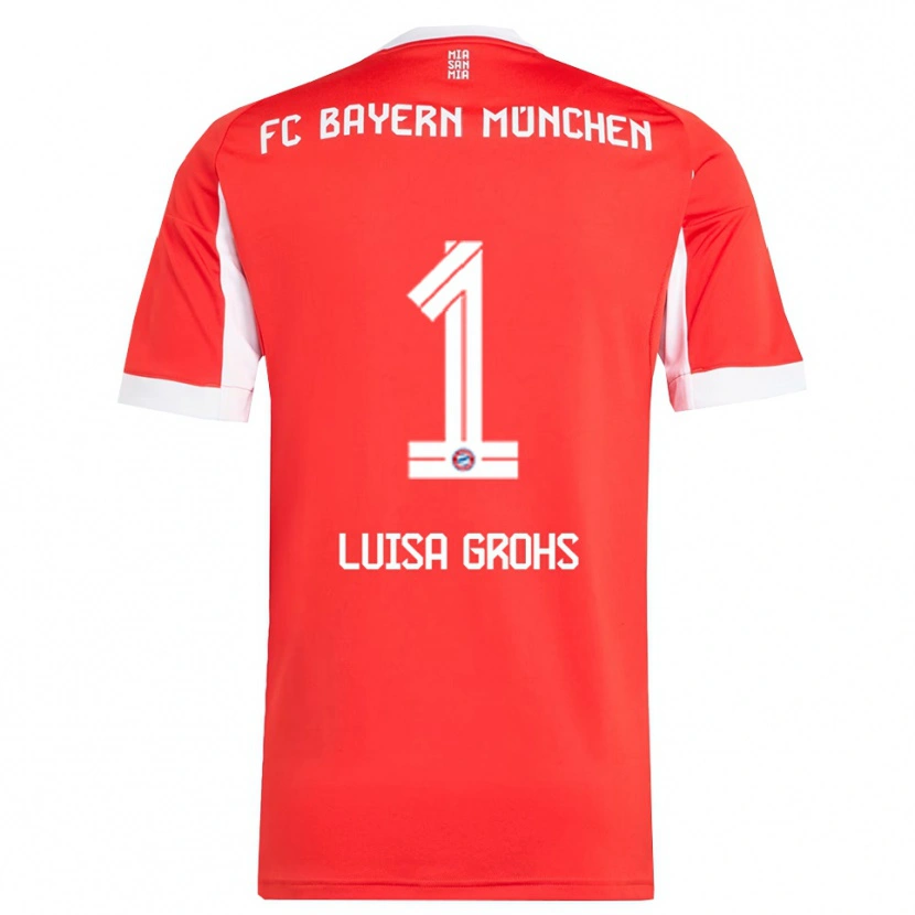 Danxen Pánské Maria Luisa Grohs #1 Červená Bílá Domů Hráčské Dresy 2025/26 Dres