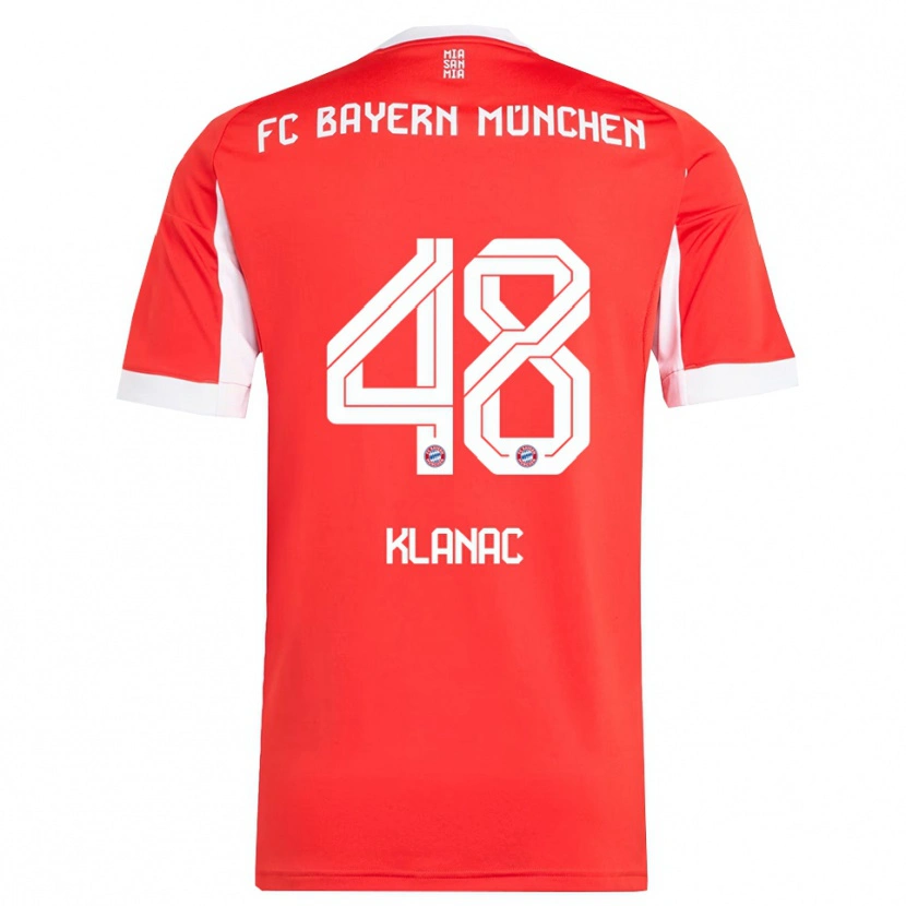 Danxen Pánské Leon Klanac #48 Červená Bílá Domů Hráčské Dresy 2025/26 Dres