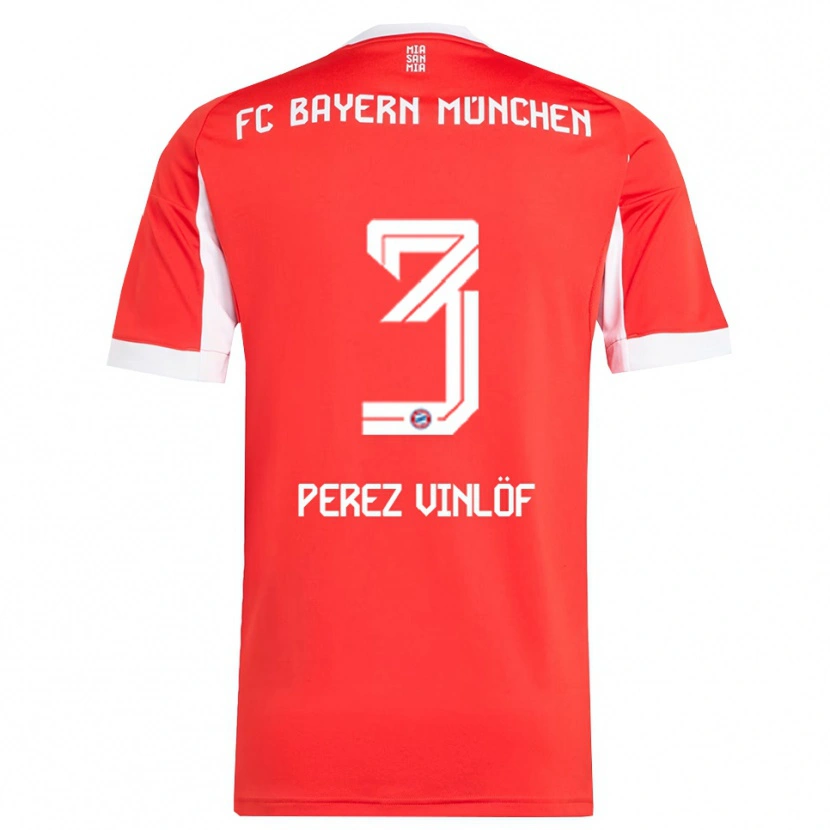 Danxen Pánské Matteo Perez Vinlöf #3 Červená Bílá Domů Hráčské Dresy 2025/26 Dres