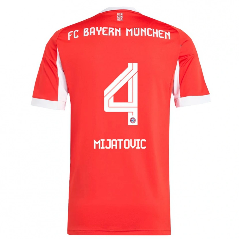 Danxen Pánské Roko Mijatovic #4 Červená Bílá Domů Hráčské Dresy 2025/26 Dres