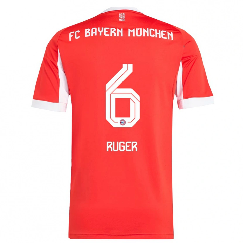 Danxen Pánské Kurt Ruger #6 Červená Bílá Domů Hráčské Dresy 2025/26 Dres