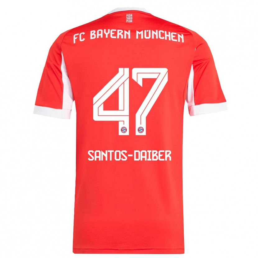 Danxen Pánské David Santos Daiber #47 Červená Bílá Domů Hráčské Dresy 2025/26 Dres