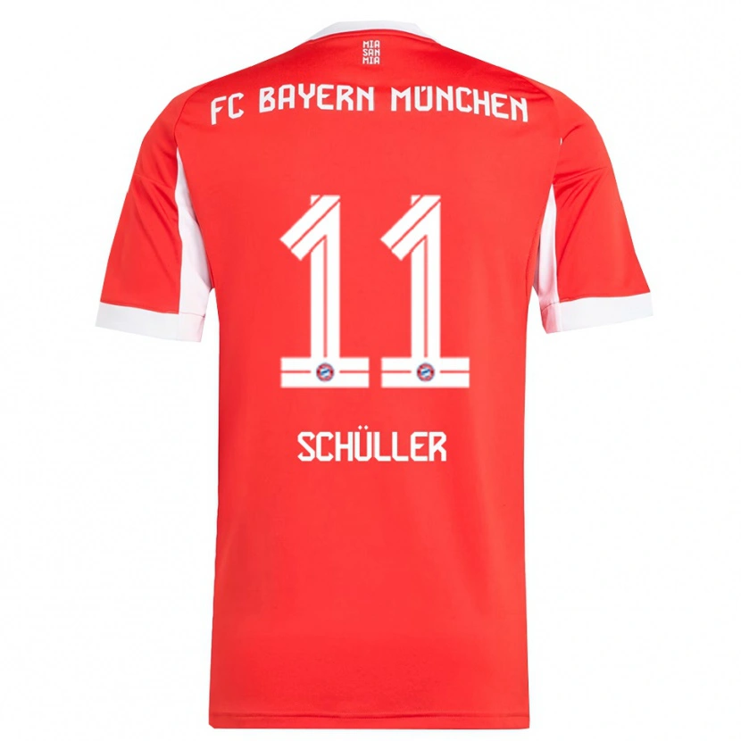Danxen Pánské Lea Schüller #11 Červená Bílá Domů Hráčské Dresy 2025/26 Dres