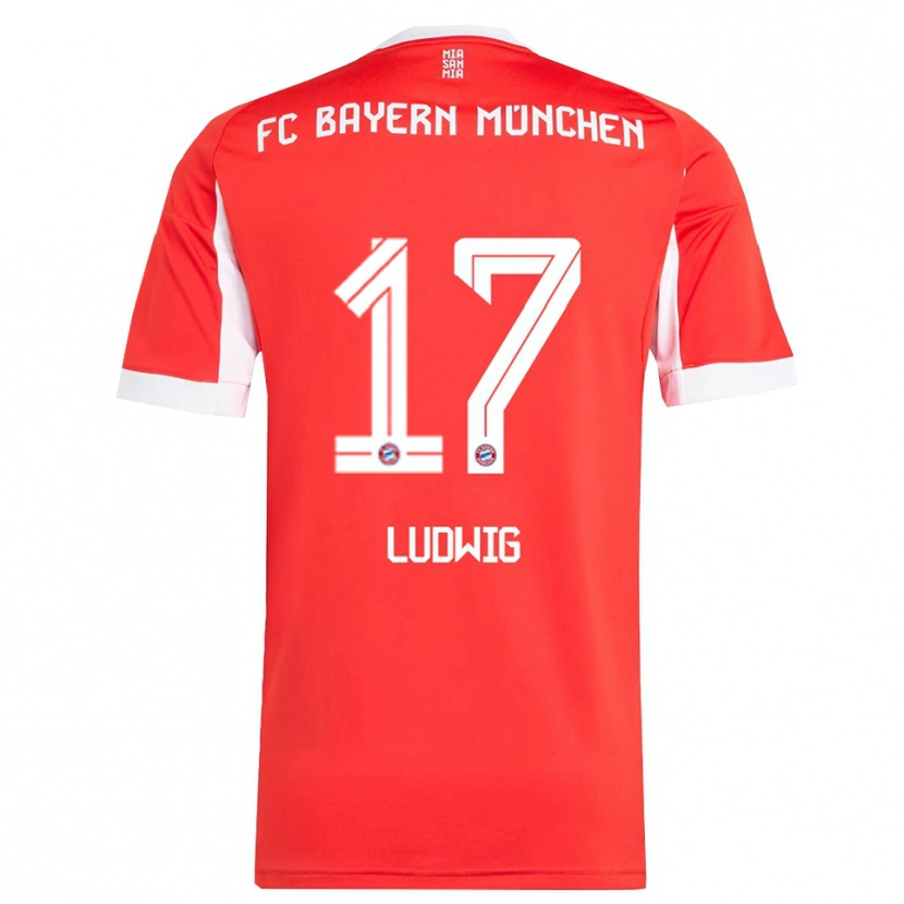 Danxen Pánské Linus Ludwig #17 Červená Bílá Domů Hráčské Dresy 2025/26 Dres